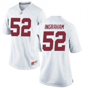 Women's Braylen Ingraham White Alabama #52 Game University Jerseys