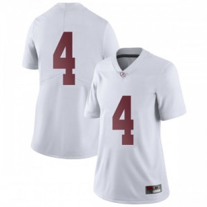 Womens Christopher Allen White Bama #4 Limited NCAA Jersey