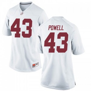 Women's Daniel Powell White University of Alabama #43 Replica Official Jerseys