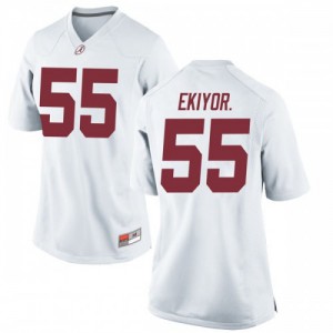 Womens Emil Ekiyor Jr. White University of Alabama #55 Game University Jerseys