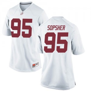 Womens Ishmael Sopsher White University of Alabama #95 Game Official Jerseys