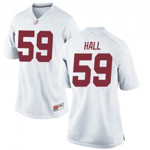 Women Jake Hall White Bama #59 Game Official Jersey
