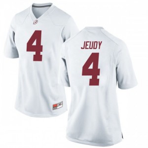 Womens Jerry Jeudy White Bama #4 Game Football Jersey