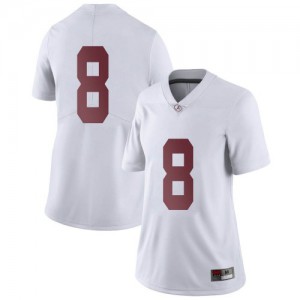 Womens John Metchie III White Alabama #8 Limited Embroidery Jersey