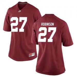 Women Joshua Robinson Crimson Bama #27 Game NCAA Jersey