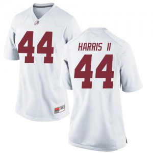 Womens Kevin Harris II White Alabama Crimson Tide #44 Game Stitched Jerseys