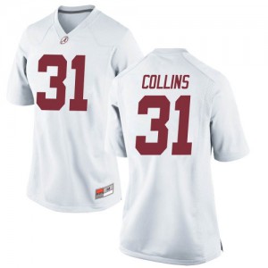 Women's Michael Collins White Bama #31 Game Player Jersey