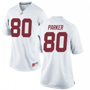 Women Michael Parker White Bama #80 Replica Stitched Jersey