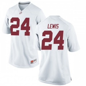 Womens Terrell Lewis White Bama #24 Game Embroidery Jersey