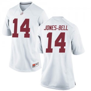 Women Thaiu Jones-Bell White Alabama #14 Replica Stitched Jersey