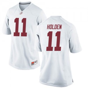 Women's Traeshon Holden White University of Alabama #11 Replica Football Jersey