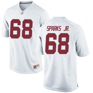 Youth Alajujuan Sparks Jr. White University of Alabama #68 Game Football Jersey