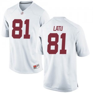 Youth Cameron Latu White Bama #81 Game Official Jersey