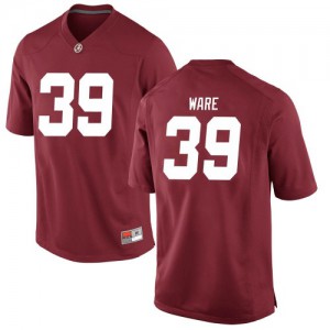 Youth Carson Ware Crimson Bama #39 Game Stitched Jersey