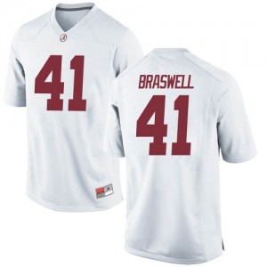 Youth Chris Braswell White Bama #41 Game Football Jersey