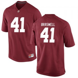 Youth Chris Braswell Crimson University of Alabama #41 Replica Stitch Jersey