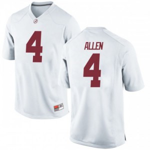 Youth Christopher Allen White Bama #4 Replica Embroidery Jerseys