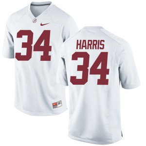 Youth Damien Harris White Bama #34 Authentic Embroidery Jersey