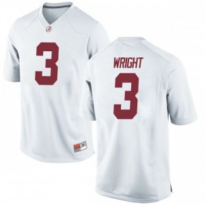 Youth Daniel Wright White University of Alabama #3 Replica Stitch Jerseys