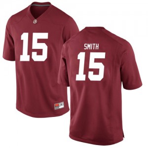 Youth Eddie Smith Crimson Bama #15 Game Official Jersey
