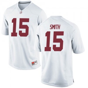 Youth Eddie Smith White University of Alabama #15 Game Football Jersey