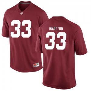 Youth Jackson Bratton Crimson Bama #33 Game Football Jersey