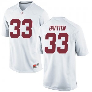 Youth Jackson Bratton White Bama #33 Game University Jersey