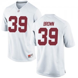 Youth Jahi Brown White University of Alabama #39 Replica Football Jerseys
