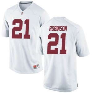 Youth Jahquez Robinson White Bama #21 Game Player Jerseys