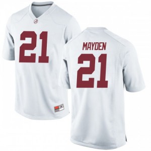 Youth Jared Mayden White Bama #21 Game Embroidery Jersey