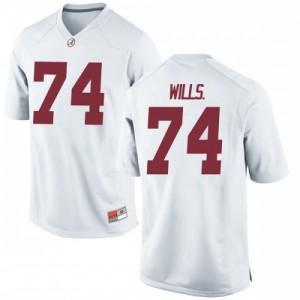 Youth Jedrick Wills Jr. White Bama #74 Replica Official Jersey