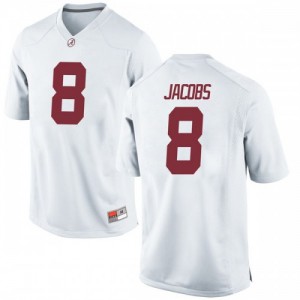 Youth Josh Jacobs White Bama #8 Replica Stitched Jerseys