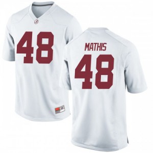 Youth Phidarian Mathis White Bama #48 Game High School Jerseys