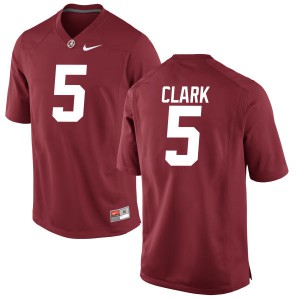 Youth Ronnie Clark Crimson University of Alabama #5 Game Stitch Jerseys