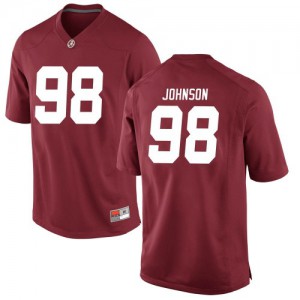 Youth Sam Johnson Crimson Alabama #98 Game Embroidery Jerseys