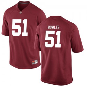 Youth Tanner Bowles Crimson Bama #51 Game College Jersey