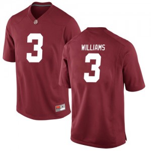 Youth Xavier Williams Crimson Alabama #3 Game Embroidery Jersey