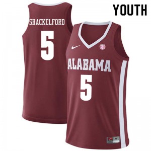 Youth Jaden Shackelford Crimson Alabama #5 NCAA Jerseys