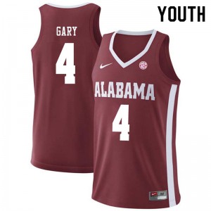 Youth Juwan Gary Crimson Alabama Crimson Tide #4 High School Jerseys