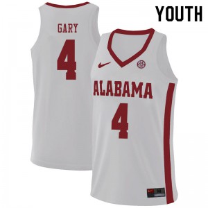 Youth Juwan Gary White Bama #4 Basketball Jerseys