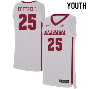 Youth Adam Cottrell White University of Alabama #25 University Jersey