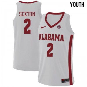Youth Collin Sexton White Alabama #2 University Jerseys