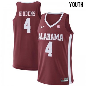 Youth Daniel Giddens Crimson Alabama #4 Stitched Jerseys