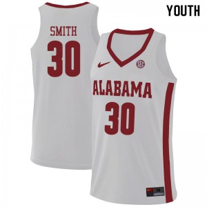 Youth Galin Smith White Alabama Crimson Tide #30 University Jerseys