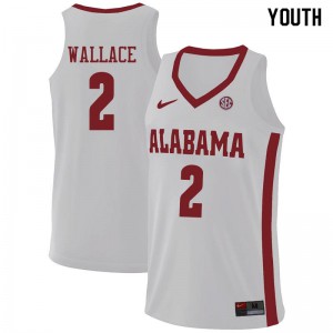 Youth Gerald Wallace White Bama #2 College Jerseys