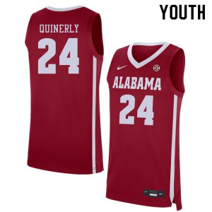 Youth Jaden Quinerly Crimson Alabama #24 NCAA Jersey