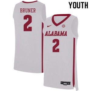 Youth Jordan Bruner White Bama #2 Basketball Jerseys
