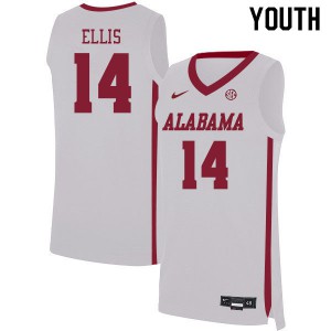 Youth Keon Ellis White University of Alabama #14 NCAA Jerseys