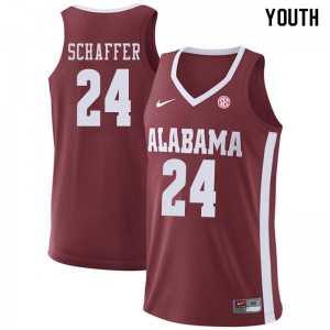 Youth Lawson Schaffer Crimson University of Alabama #24 Basketball Jerseys
